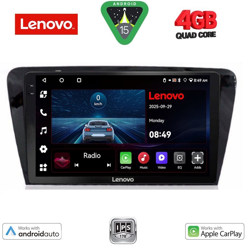 Βλησαρούλης Car Center - LENOVO LVE 8597_CPAA (10inc) MULTIMEDIA TABLET for SKODA OCTAVIA 7 mod. 2013-2021