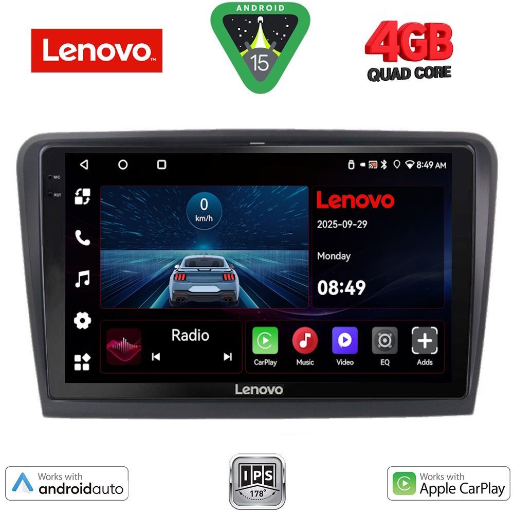Βλησαρούλης Car Center - LENOVO LVE 8604B_CPAA (10inc) MULTIMEDIA TABLET for SKODA SUPERB mod. 2008-2015