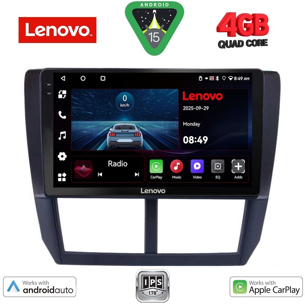 Βλησαρούλης Car Center - LENOVO LVE 8662_CPAA (9inc) MULTIMEDIA TABLET for SUBARU FORESTER - IMPREZA - XV mod. 2008-2013