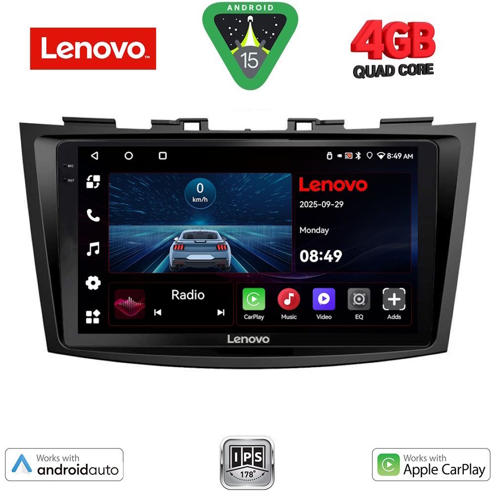 Βλησαρούλης Car Center - LENOVO LVE 8685_CPAA (9inc) MULTIMEDIA TABLET for SUZUKI SWIFT mod. 2011-2016