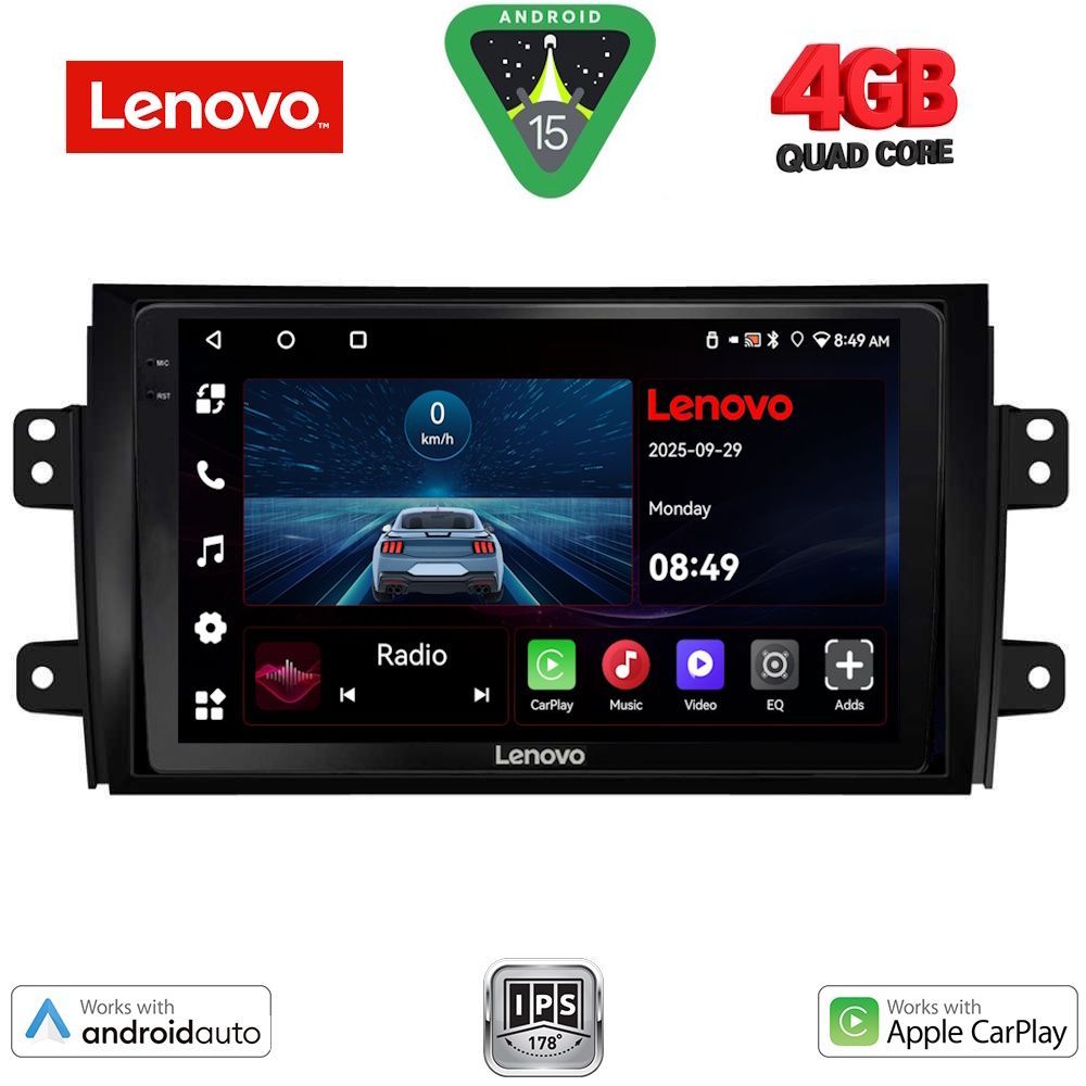 Βλησαρούλης Car Center - LENOVO LVE 8688_CPAA (9inc) MULTIMEDIA TABLET for FIAT SEDICI – SUZUKI SX4 mod. 2005-2013