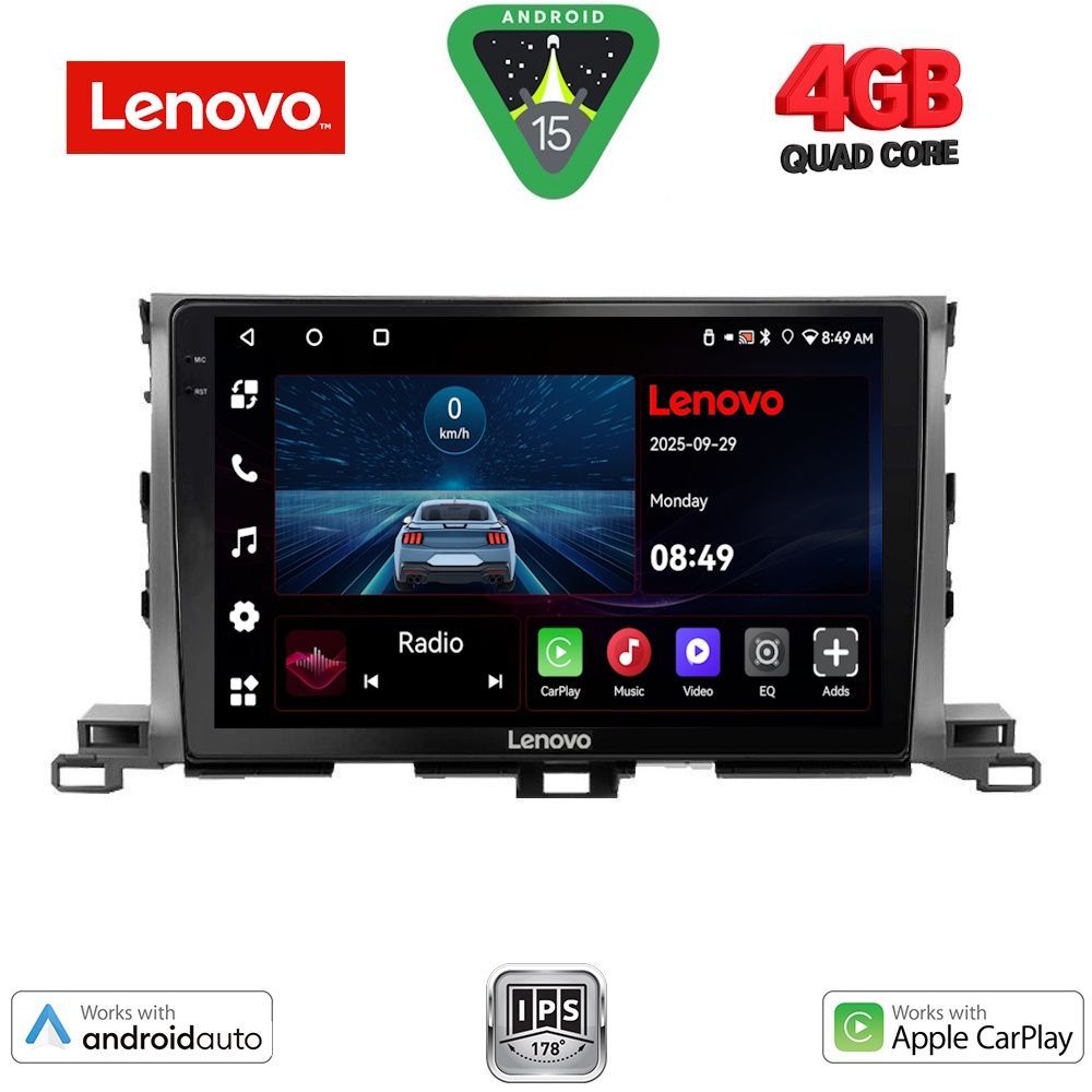 Βλησαρούλης Car Center - LENOVO LVE 8700_CPAA (10inc) MULTIMEDIA TABLET for TOYOTA HIGHLANDER mod. 2014-2019