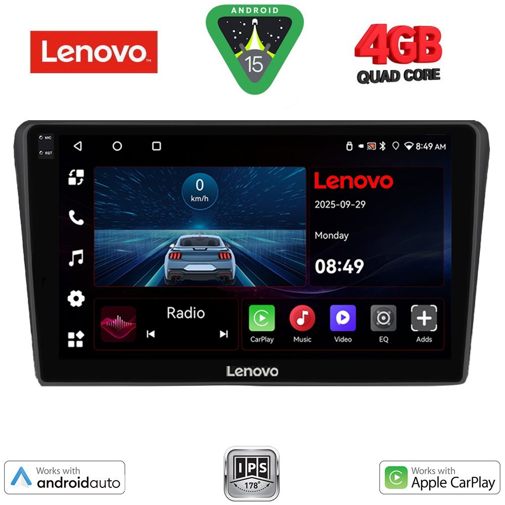 Βλησαρούλης Car Center - LENOVO LVE 8704BL_CPAA (9inc) MULTIMEDIA TABLET for TOYOTA AVENSIS (T25) mod. 2003-2009 (BLACK)
