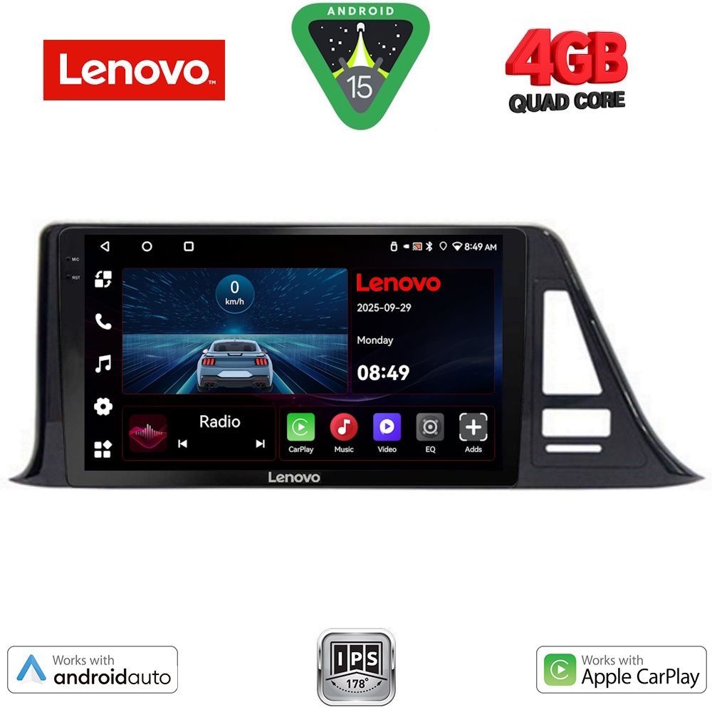 Βλησαρούλης Car Center - LENOVO LVE 8709_CPAA (9inc) MULTIMEDIA TABLET for TOYOTA CH-R mod. 2017>