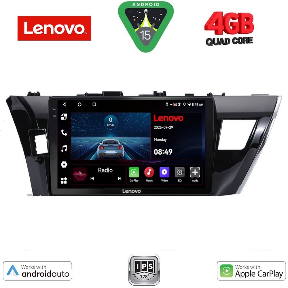 Βλησαρούλης Car Center - LENOVO LVE 8714_CPAA (10inc) MULTIMEDIA TABLET for TOYOTA COROLLA mod. 2013-2016