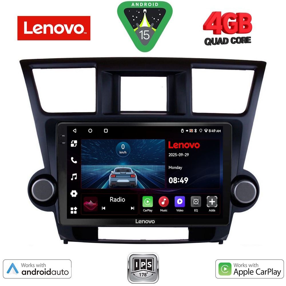 Βλησαρούλης Car Center - LENOVO LVE 8719_CPAA (9inc) MULTIMEDIA TABLET for TOYOTA HIGHLANDER mod. 2008-2015