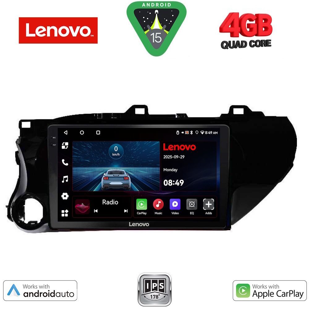 Βλησαρούλης Car Center - LENOVO LVE 8721_CPAA (10inc) MULTIMEDIA TABLET for TOYOTA HILUX mod. 2017-2026