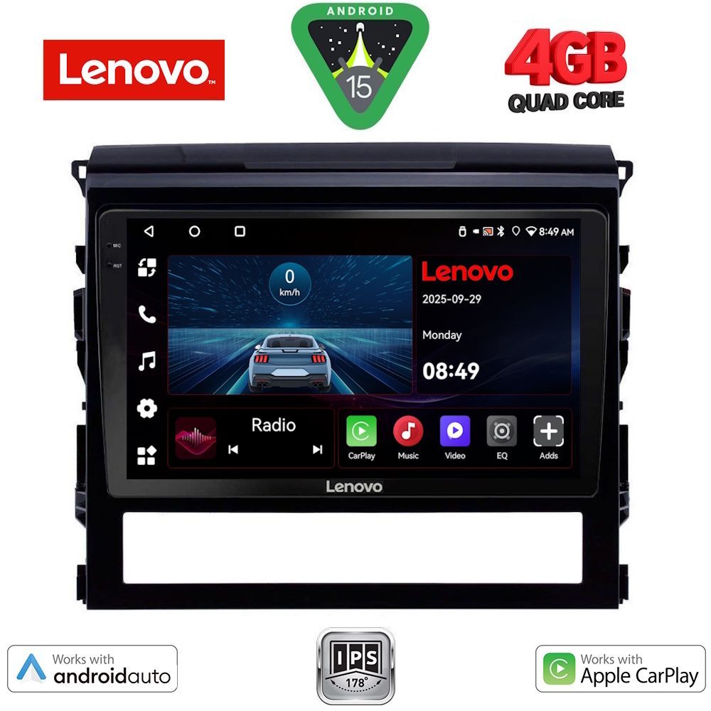 Βλησαρούλης Car Center - LENOVO LVE 8725_CPAA (9inc) MULTIMEDIA TABLET for TOYOTA LANDCRUISER mod. 2016-2019