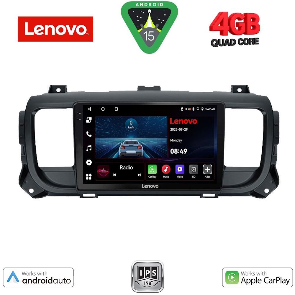 Βλησαρούλης Car Center - LENOVO LVE 8729_CPAA (9inc) MULTIMEDIA TABLET for CITROEN JUMPY-SPACETOURER – PEUGEOT EXPERT-TRAVELLER – TOYOTA PROACE mod. 2016>