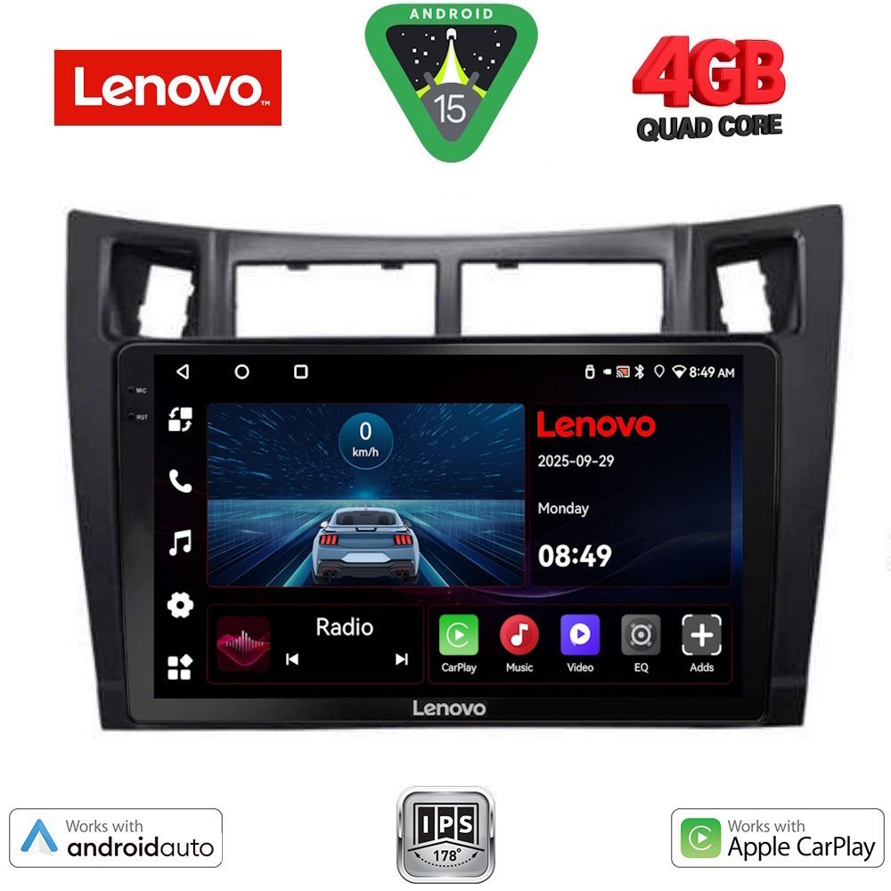 Βλησαρούλης Car Center - LENOVO LVE 8736_CPAA (9inc) MULTIMEDIA TABLET for TOYOTA YARIS mod. 2006-2011