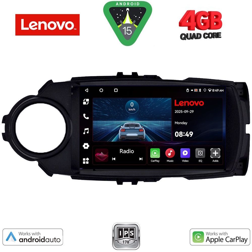 Βλησαρούλης Car Center - LENOVO LVE 8737FL_CPAA (9inc) MULTIMEDIA TABLET for TOYOTA YARIS mod. 2015-2020