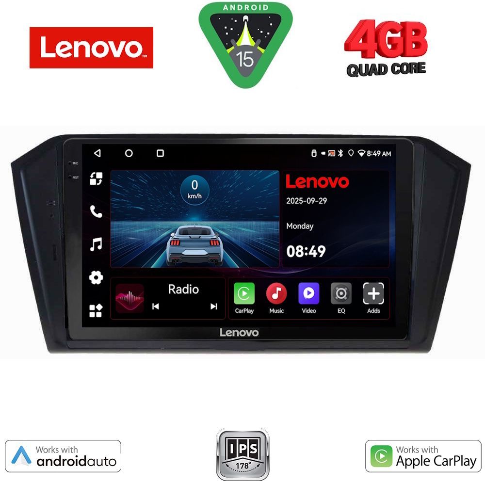 Βλησαρούλης Car Center - LENOVO LVE 8750_CPAA (10inc) MULTIMEDIA TABLET for VW PASSAT mod. 2016-2023