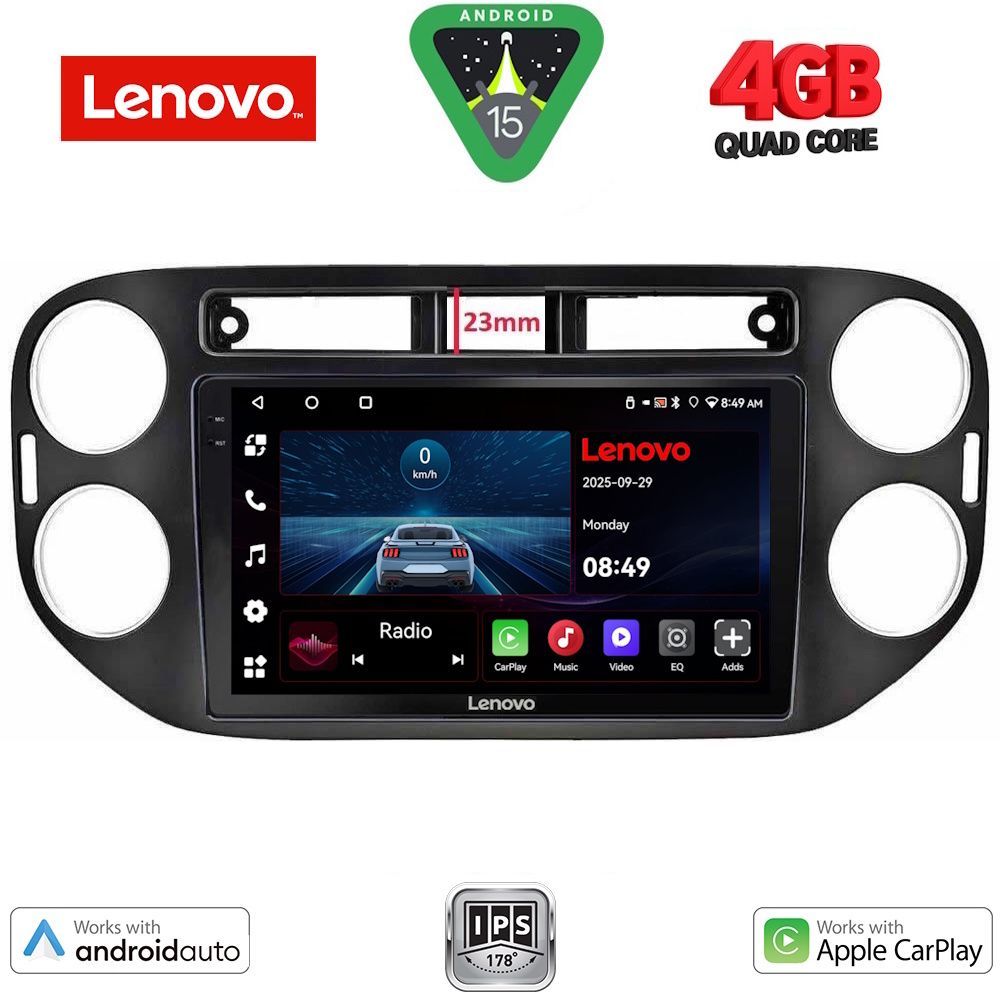 Βλησαρούλης Car Center - LENOVO LVE 8760BL_CPAA (9inc) MULTIMEDIA TABLET for VW TIGUAN mod. 2011-2016 (BLACK)