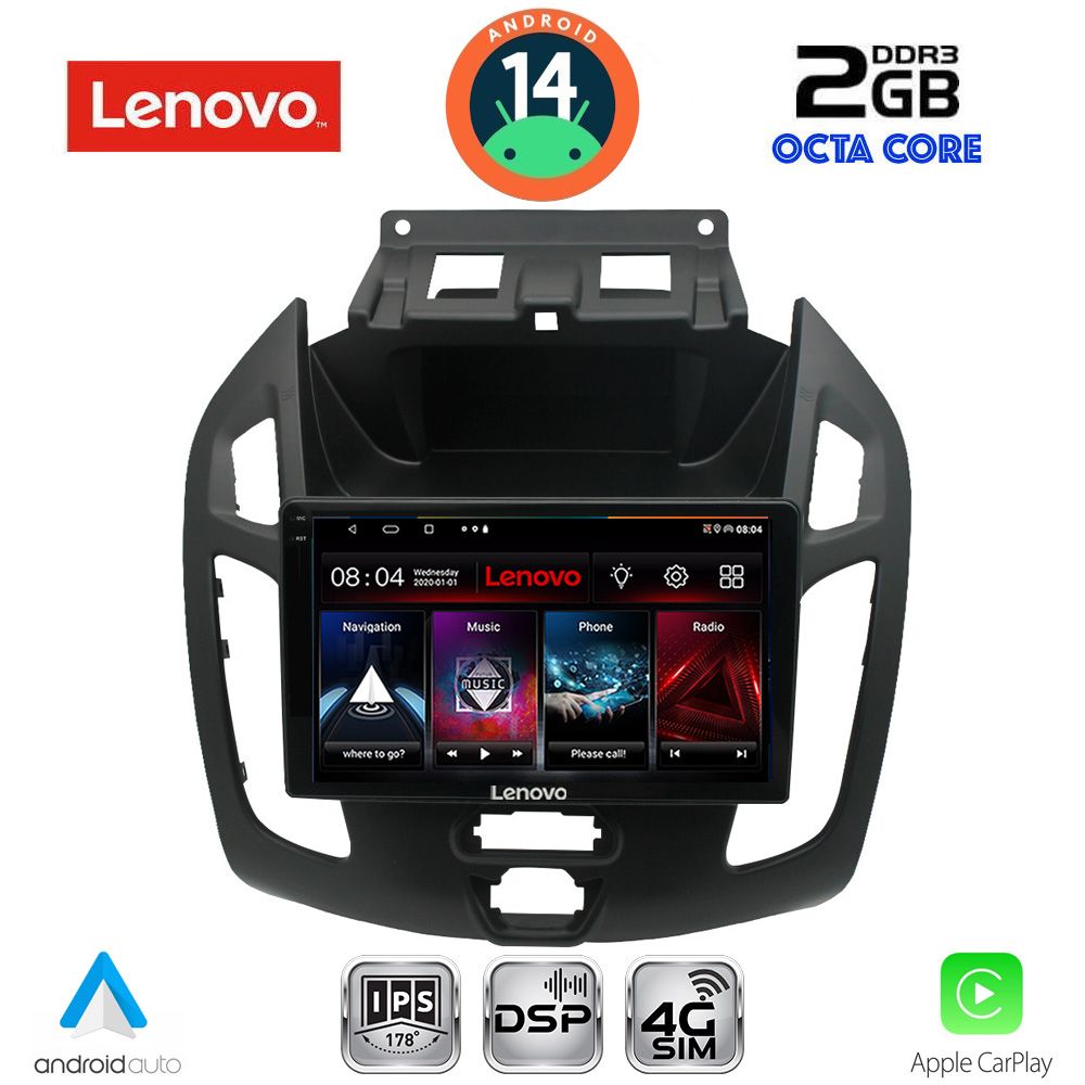 Βλησαρούλης Car Center - LENOVO LVF 5176_CPA (9inc) MULTIMEDIA TABLET for FORD TRANSIT CONNECT mod. 2013-2018