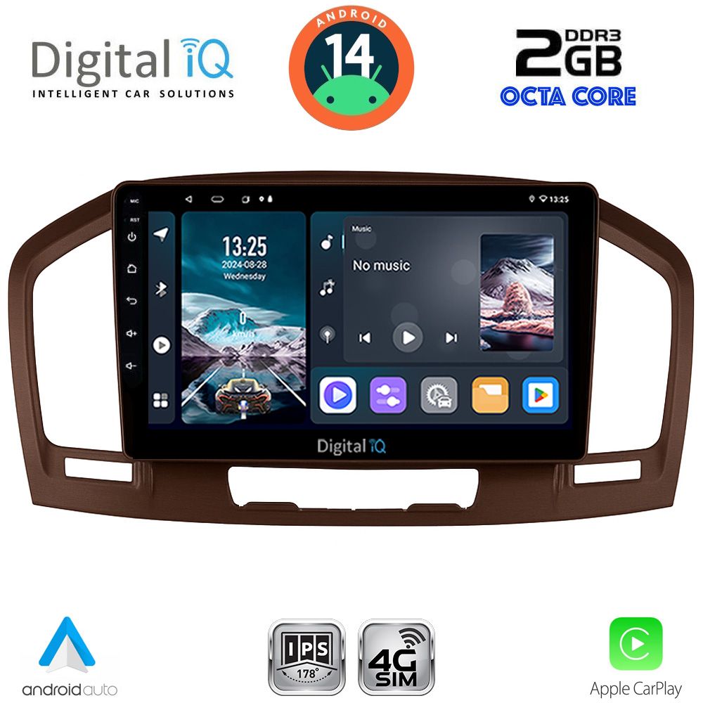 Βλησαρούλης Car Center - DIGITAL IQ RTG 4491BR_CPA (9inc) MULTIMEDIA TABLET for OPEL INSIGNIA  mod.2008-2013 (BROWN)