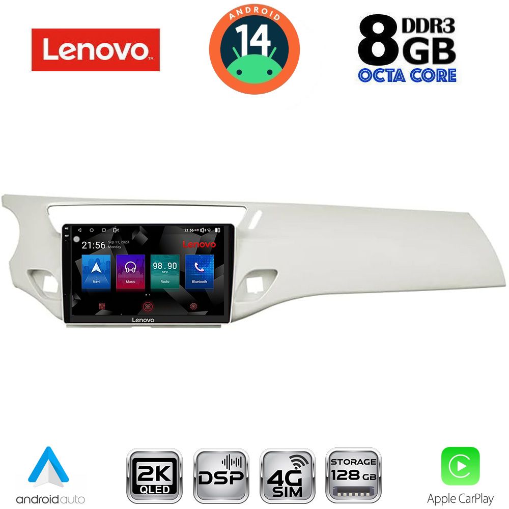Βλησαρούλης Car Center - LENOVO SSW 10092WH_CPA (9inc) MULTIMEDIA TABLET for CITROEN C3 - DS3 mod. 2009-2016 (WHITE)