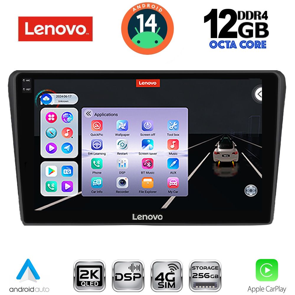 Βλησαρούλης Car Center - LENOVO SSZ 12704BL_CPA (9inc) MULTIMEDIA TABLET for TOYOTA AVENSIS (T25) mod. 2003-2009 (BLACK)