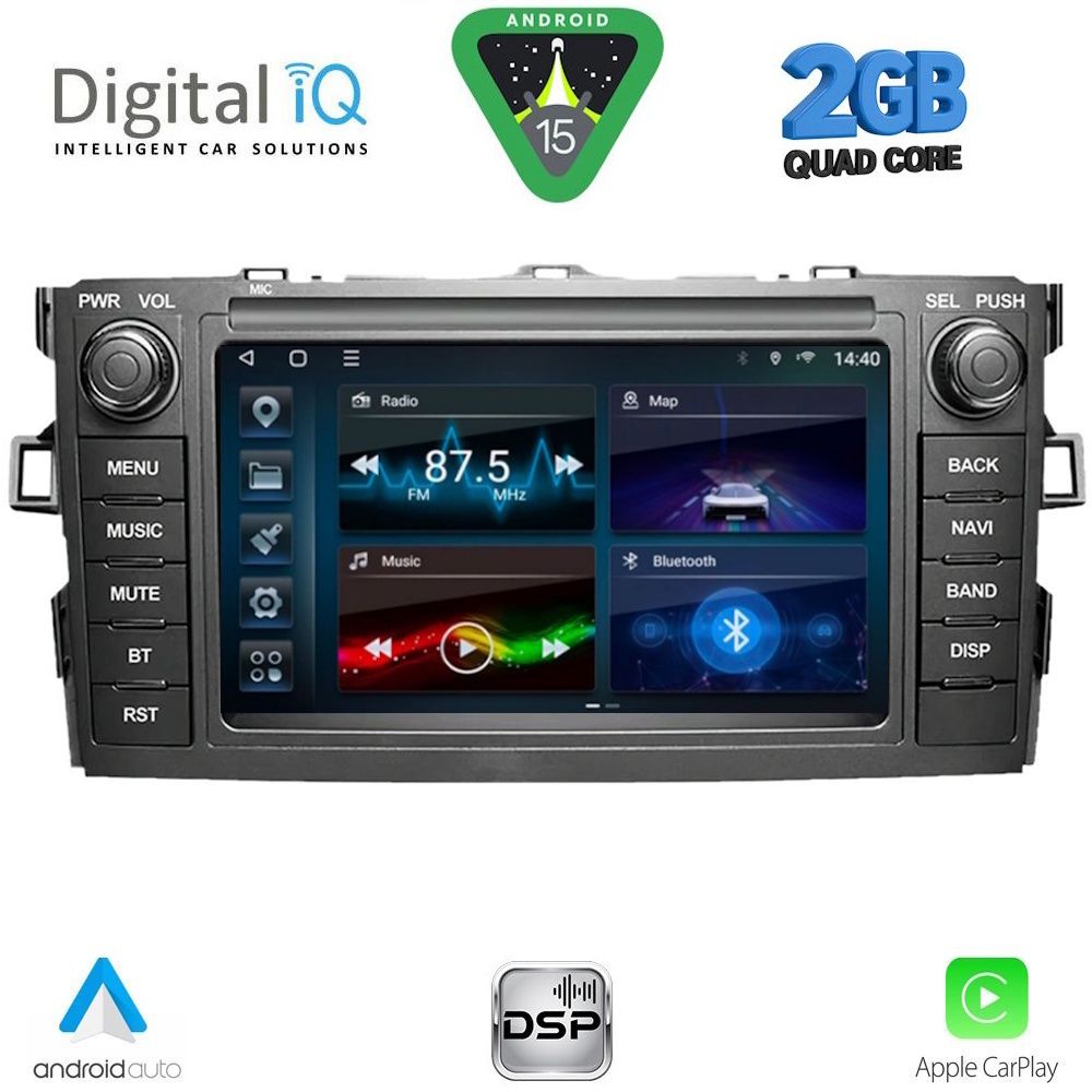 Βλησαρούλης Car Center - DIGITAL IQ BLD 228_CPA (7" DECK) MULTIMEDIA OEM for TOYOTA AURIS mod. 2007-2012