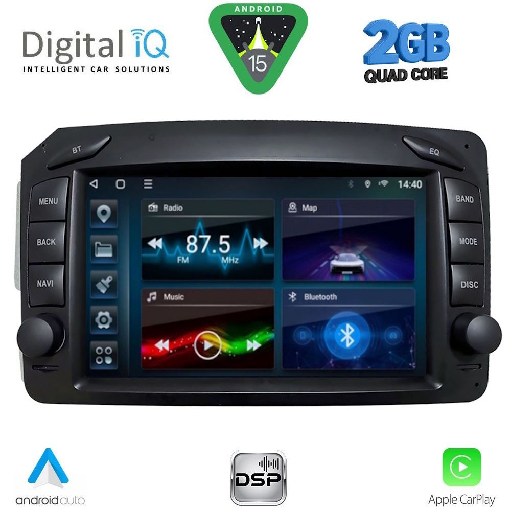 Βλησαρούλης Car Center - DIGITAL IQ BLD 271_CPA (7" DECK) MULTIMEDIA SYSTEM for MERCEDES C (W203) mod. 1999-2004