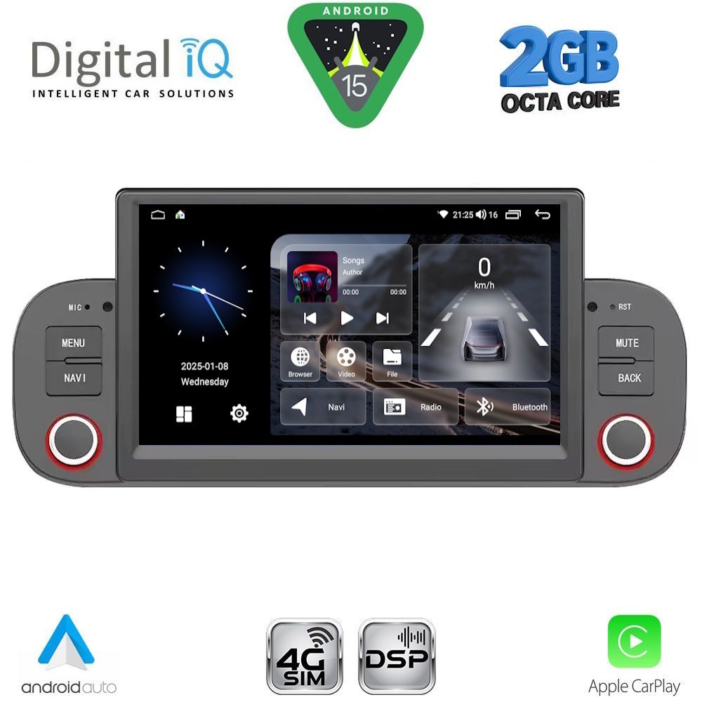 Βλησαρούλης Car Center - DIGITAL IQ BLF 322_CPA (7" DECK) MULTIMEDIA SYSTEM for FIAT PANDA mod. 2012-2021