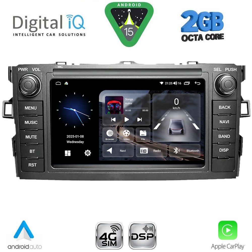 Βλησαρούλης Car Center - DIGITAL IQ BLF 328_CPA (7" DECK) MULTIMEDIA OEM for TOYOTA AURIS mod. 2007-2012