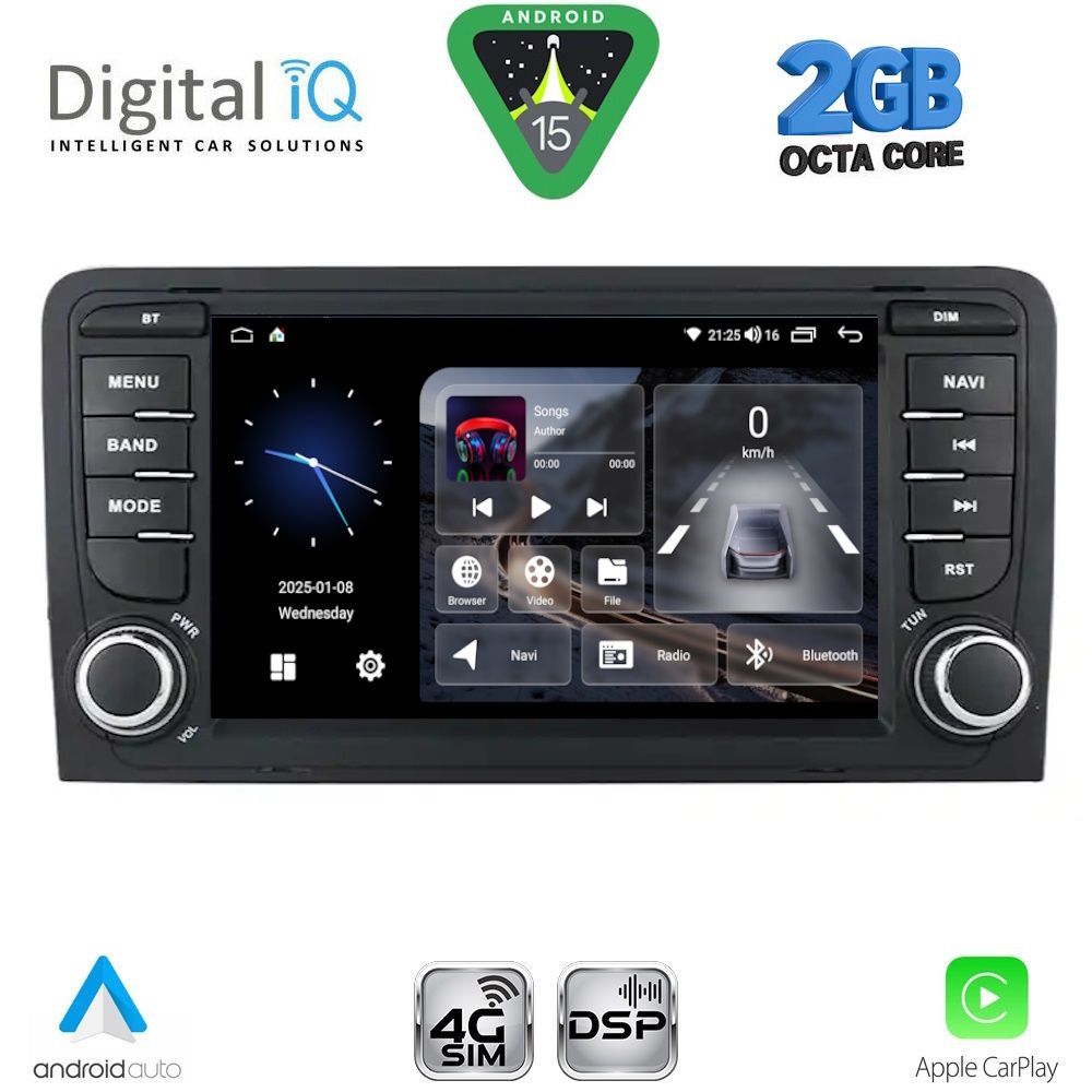 Βλησαρούλης Car Center - DIGITAL IQ BLF 349_CPA (7" DECK) MULTIMEDIA OEM for AUDI A3 mod. 2003-2012