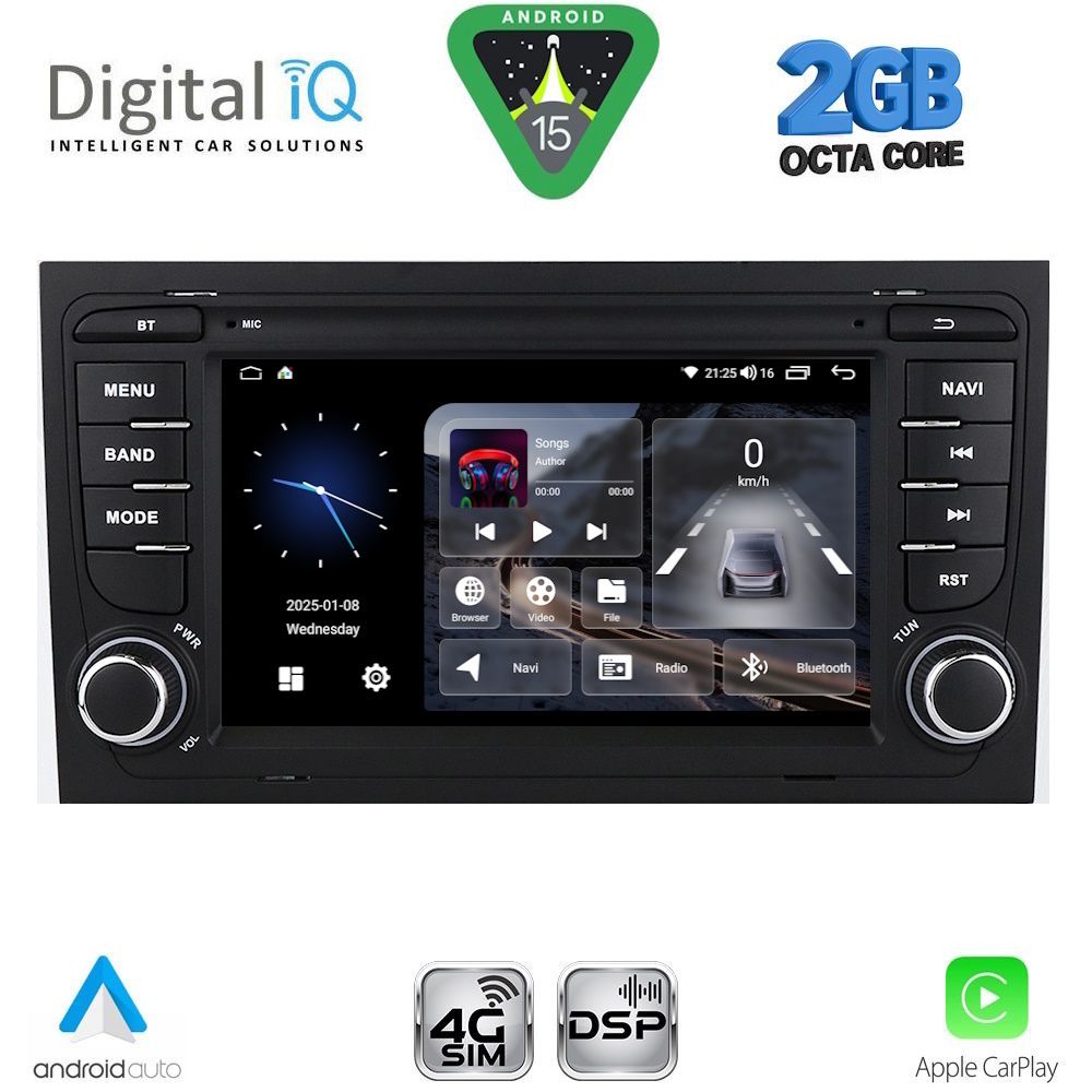Βλησαρούλης Car Center - DIGITAL IQ BLF 350_CPA (7" DECK) MULTIMEDIA OEM for AUDI A4 mod. 2002-2008