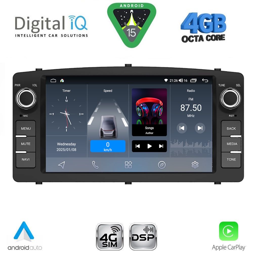 Βλησαρούλης Car Center - DIGITAL IQ BLG 410_CPA (7″ DECK) MULTIMEDIA OEM for TOYOTA COROLLA mod. 2000-2006