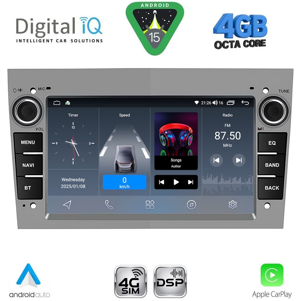 Βλησαρούλης Car Center - DIGITAL IQ BLG 419BL_CPA (7" DECK) MULTIMEDIA SYSTEM for OPEL ALL mod. 2004-2014 (GLOSS BLACK)