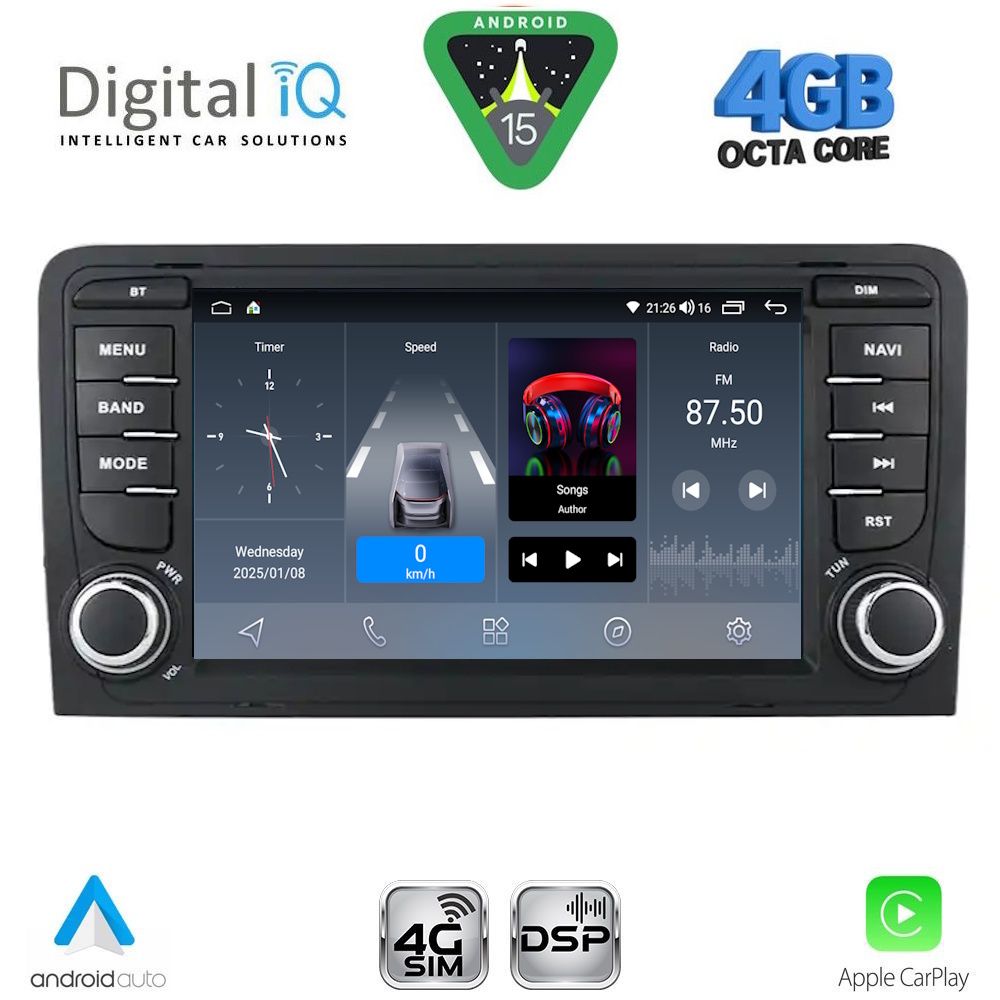 Βλησαρούλης Car Center - DIGITAL IQ BLG 449_CPA (7″ DECK) MULTIMEDIA OEM for AUDI A3 mod. 2003-2012