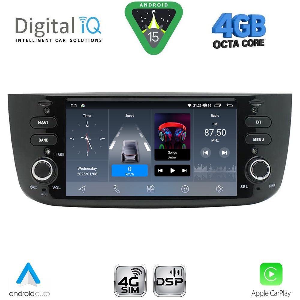 Βλησαρούλης Car Center - DIGITAL IQ BLF 364_CPA (6.1" DECK) MULTIMEDIA SYSTEM for FIAT GRANDE PUNTO mod. 2012> – EVO mod. 2009>