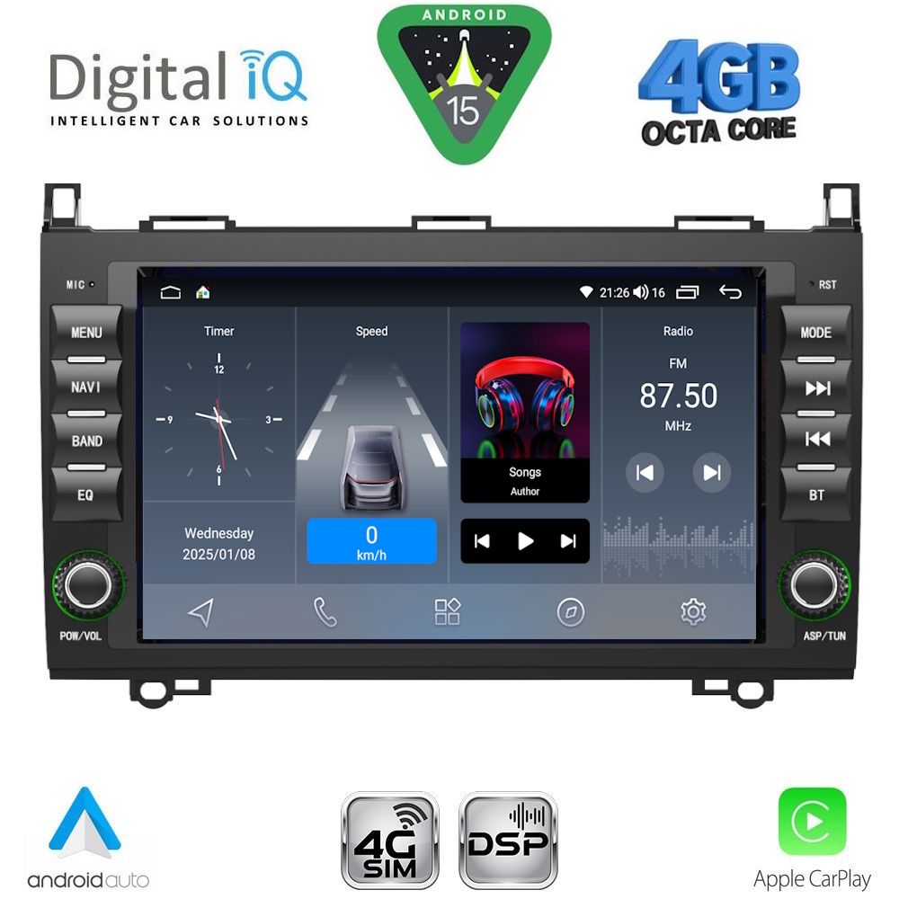 Βλησαρούλης Car Center - DIGITAL IQ BLF 368_CPA (8" DECK) MULTIMEDIA OEM for MERCEDES A – B – SPRINTER – VITO – VIANO mod. 2004-2020