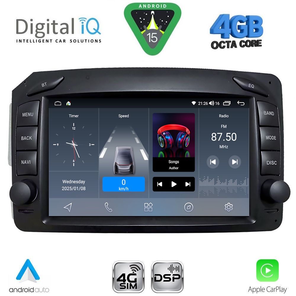 Βλησαρούλης Car Center - DIGITAL IQ BLG 471_CPA (7" DECK) MULTIMEDIA SYSTEM for MERCEDES C (W203) - CLK (W209) mod. 1999-2004