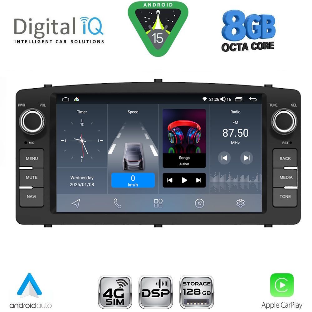 Βλησαρούλης Car Center - DIGITAL IQ BLG 410_CPA (7″ DECK) MULTIMEDIA OEM for TOYOTA COROLLA mod. 2000-2006