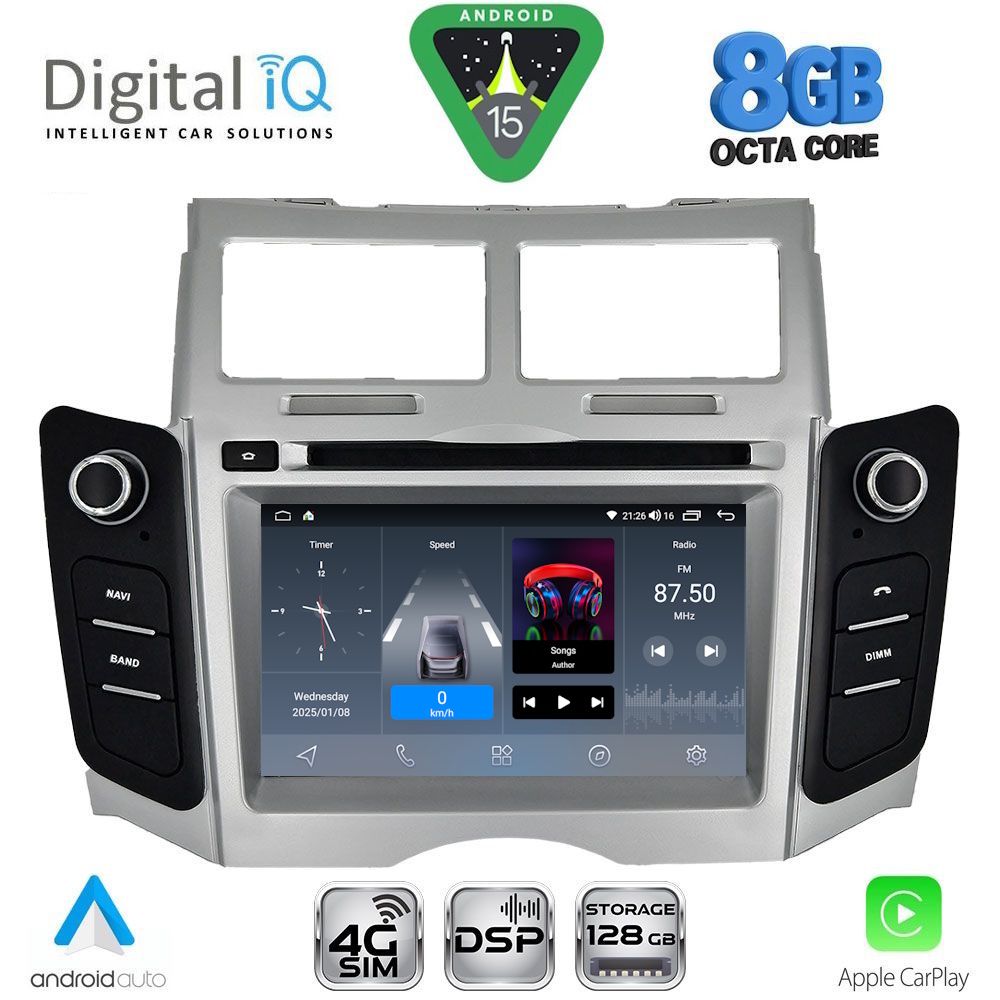 Βλησαρούλης Car Center - DIGITAL IQ BLM 729_CPA (7" DECK) MULTIMEDIA OEM for TOYOTA YARIS mod. 2006-2011