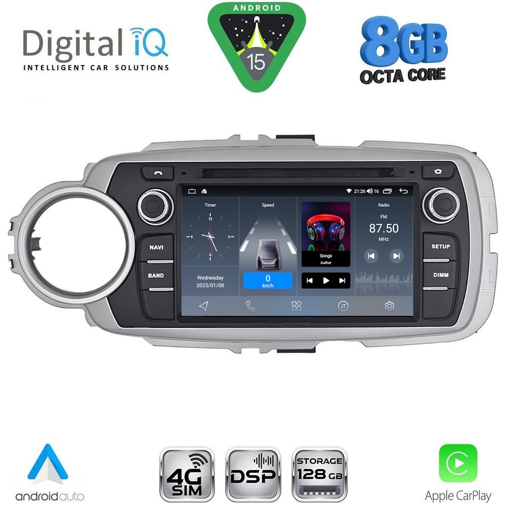 Βλησαρούλης Car Center - DIGITAL IQ BLM 730_CPA (7" DECK) MULTIMEDIA OEM for TOYOTA YARIS mod. 2011-2020