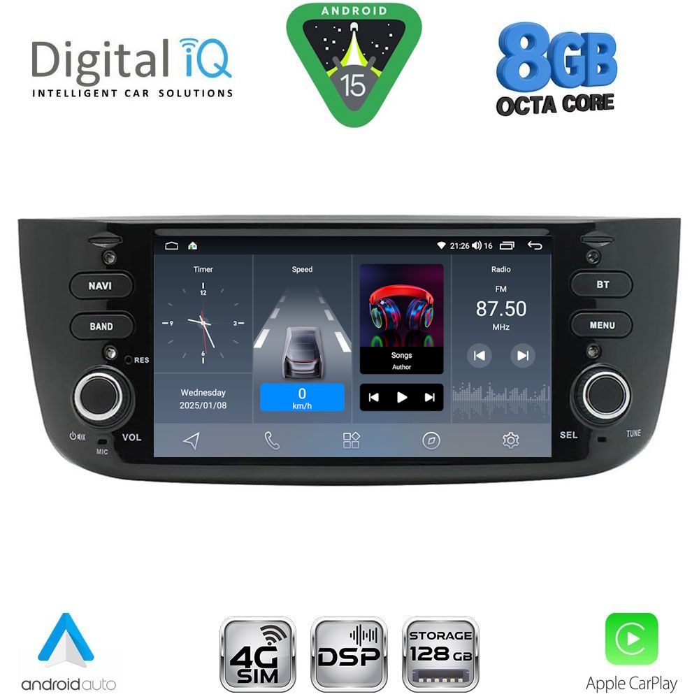 Βλησαρούλης Car Center - DIGITAL IQ BLM 764_CPA (7" DECK) MULTIMEDIA OEM for FIAT GRANDE PUNTO mod. 2012> – EVO mod. 2009>