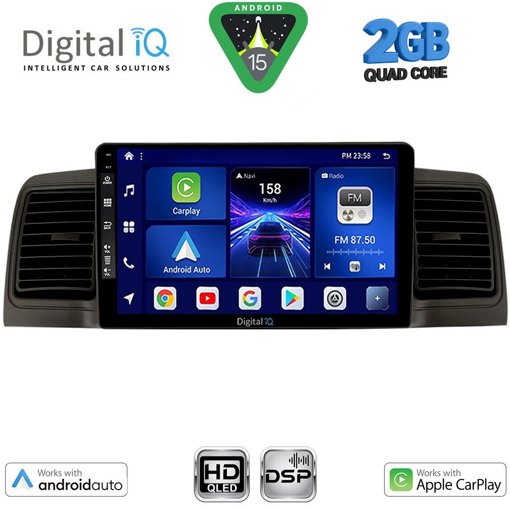 Βλησαρούλης Car Center - DIGITAL IQ BXC 3712BL_CPAA (9inc) MULTIMEDIA TABLET for TOYOTA COROLLA mod. 2001-2006 (BLACK)