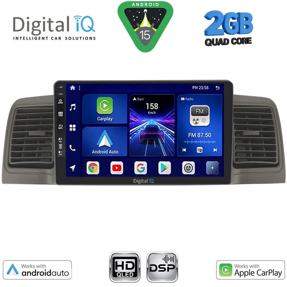 Βλησαρούλης Car Center - DIGITAL IQ BXC 3712GR_CPAA (9inc) MULTIMEDIA TABLET for TOYOTA COROLLA mod. 2001-2006 (GREY)