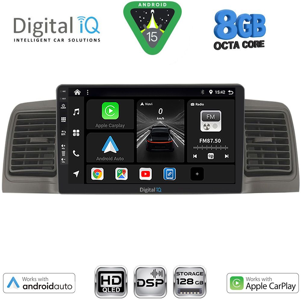 Βλησαρούλης Car Center - DIGITAL IQ BXF 7712GR_CPAA (9inc) MULTIMEDIA TABLET for TOYOTA COROLLA mod. 2001-2006 (GREY)