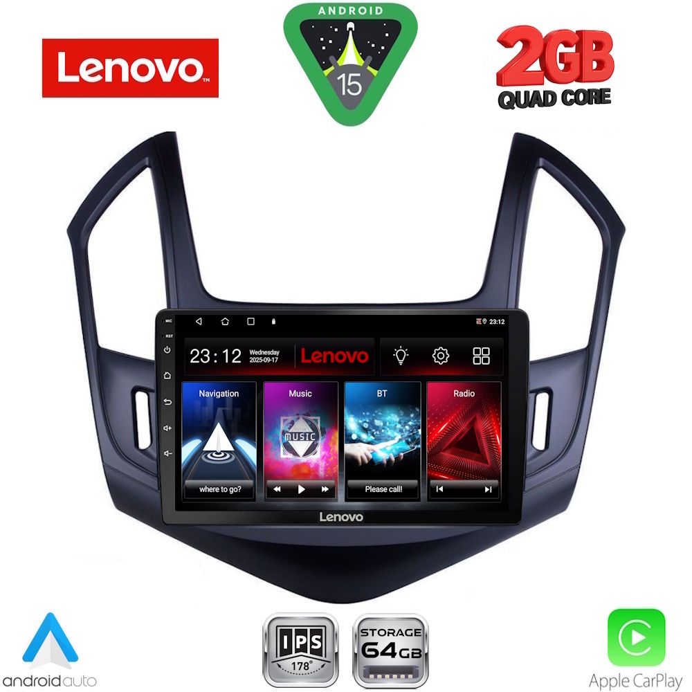 Βλησαρούλης Car Center - LENOVO LVD 2077_CPA (9inc) MULTIMEDIA TABLET for CHEVROLET CRUZE mod. 2013-2015