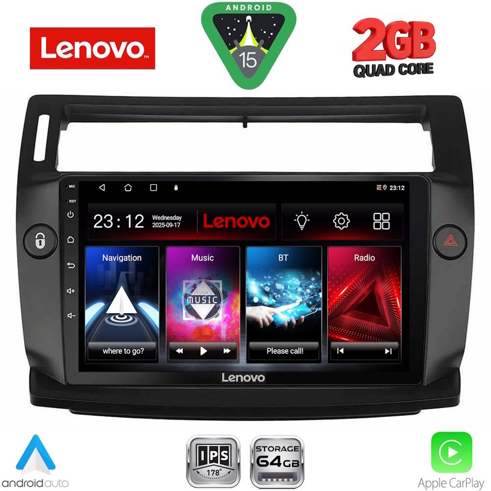 Βλησαρούλης Car Center - LENOVO LVD 2084BL_CPA (9inc) MULTIMEDIA TABLET for CITROEN C4  mod. 2004-2011 (BLACK)