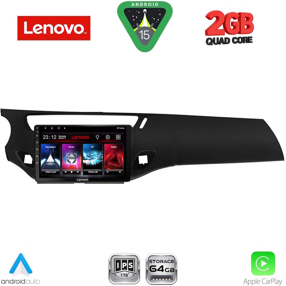 Βλησαρούλης Car Center - LENOVO LVD 2092BL_CPA (9inc) MULTIMEDIA TABLET for CITROEN C3 - DS3 mod. 2009-2016 (BLACK)