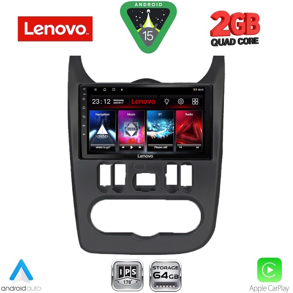 Βλησαρούλης Car Center - LENOVO LVD 2101BL_CPA (9inc) MULTIMEDIA TABLET for DACIA DUSTER – LOGAN – SANDERO mod. 2006-2012 (BLACK)