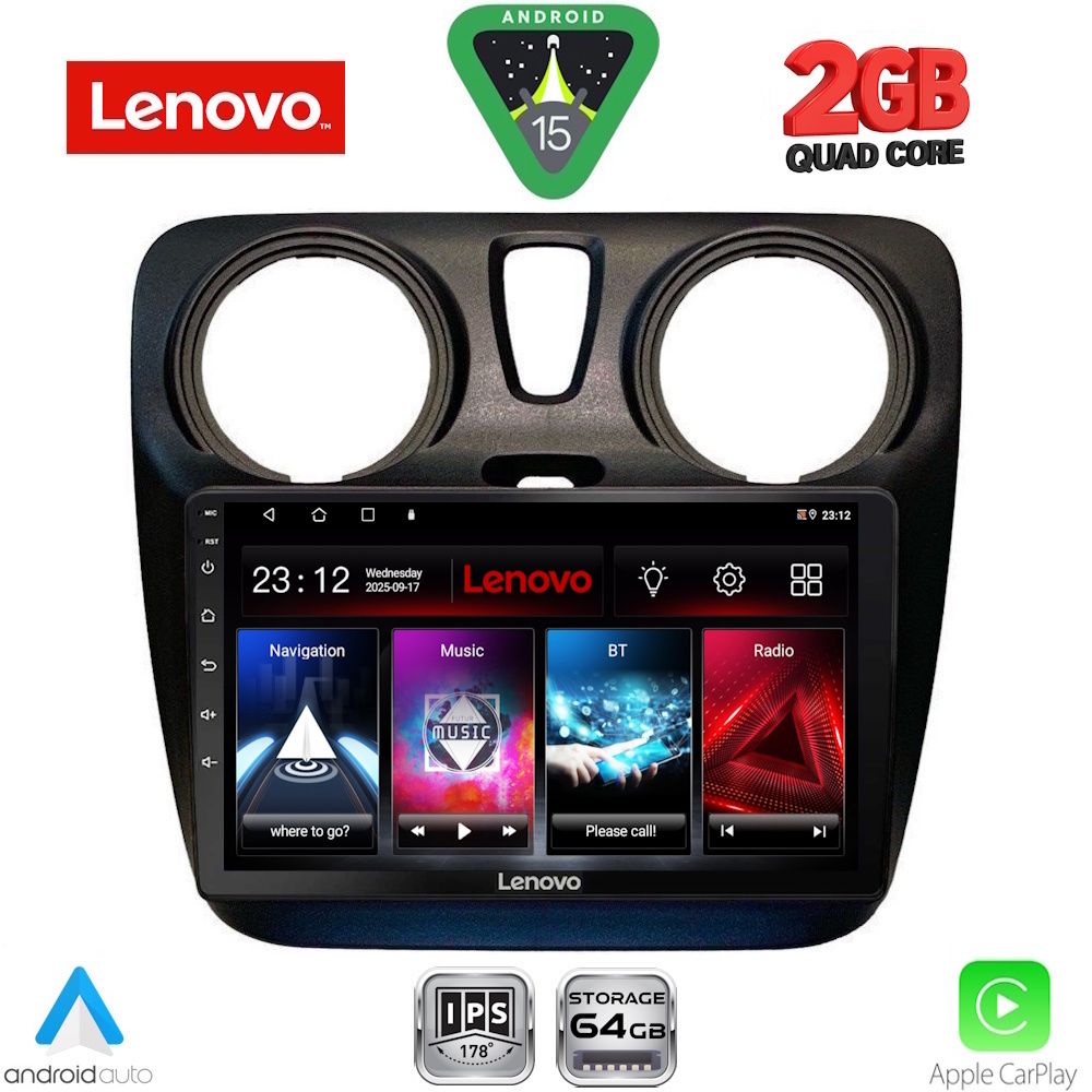 Βλησαρούλης Car Center - LENOVO LVD 2112_CPA (9inc) MULTIMEDIA TABLET for DACIA DOKKER 2012-2025