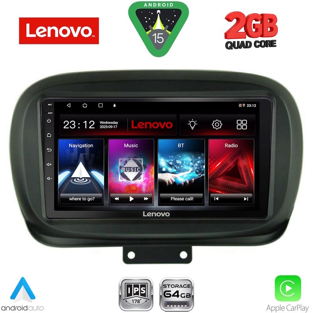 Βλησαρούλης Car Center - LENOVO LVD 2134_CPA (9inc) MULTIMEDIA TABLET for FIAT 500Χ mod. 2014-2022