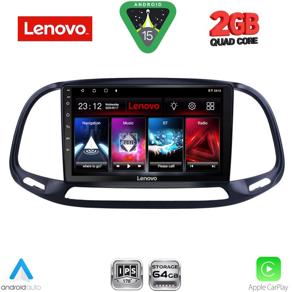 Βλησαρούλης Car Center - LENOVO LVD 2138_CPA (9inc) MULTIMEDIA TABLET for FIAT DOBLO – OPEL COMBO mod. 2015-2018