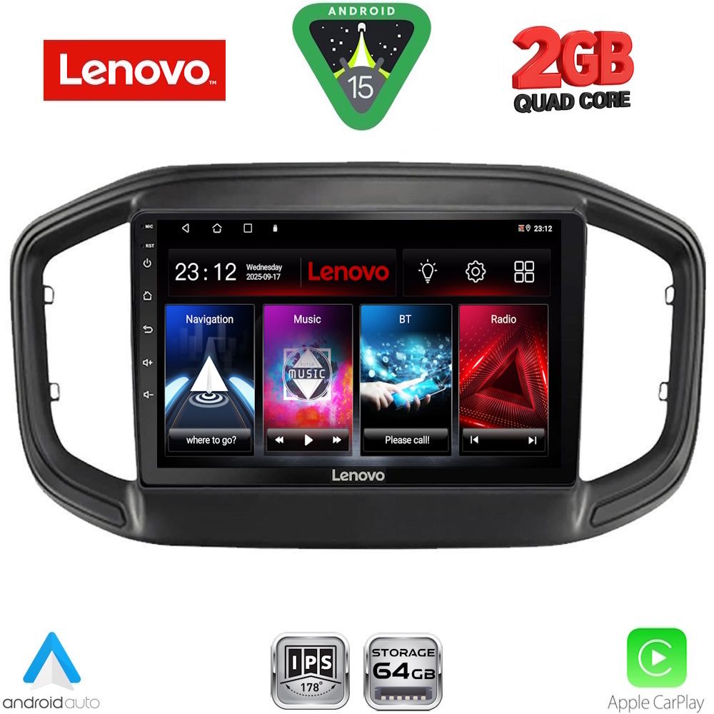 Βλησαρούλης Car Center - LENOVO LVD 2147_CPA (9inc) MULTIMEDIA TABLET for FIAT STRADA mod. 2020-2026