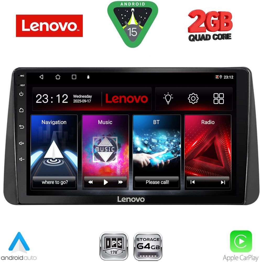 Βλησαρούλης Car Center - LENOVO LVD 2149_CPA DASH (9inc) MULTIMEDIA TABLET for FIAT TIPO mod. 2018-2023