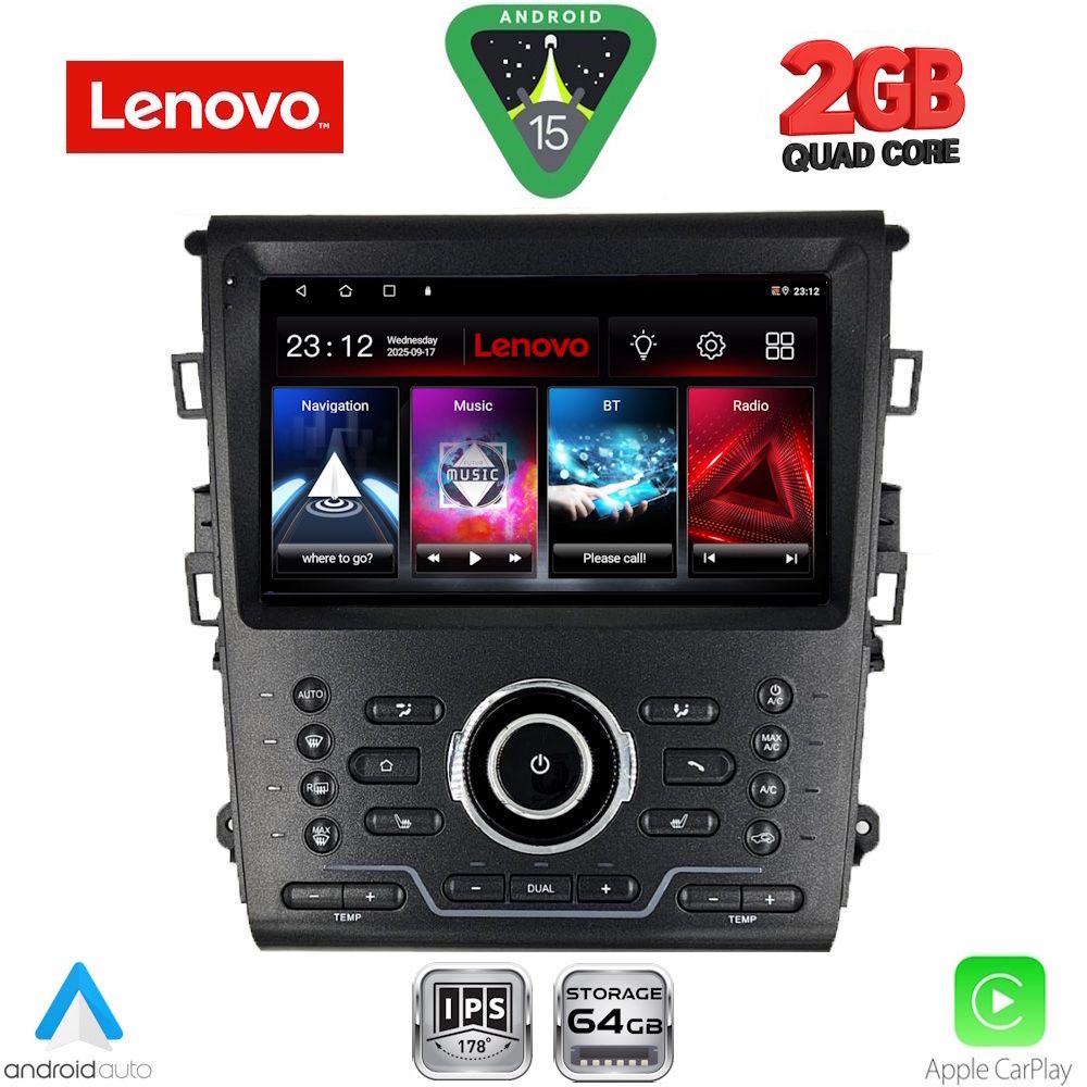 Βλησαρούλης Car Center - LENOVO LVD 2164_CPA CLIMA (9inc) MULTIMEDIA TABLET for FORD MONDEO mod. 2014-2025